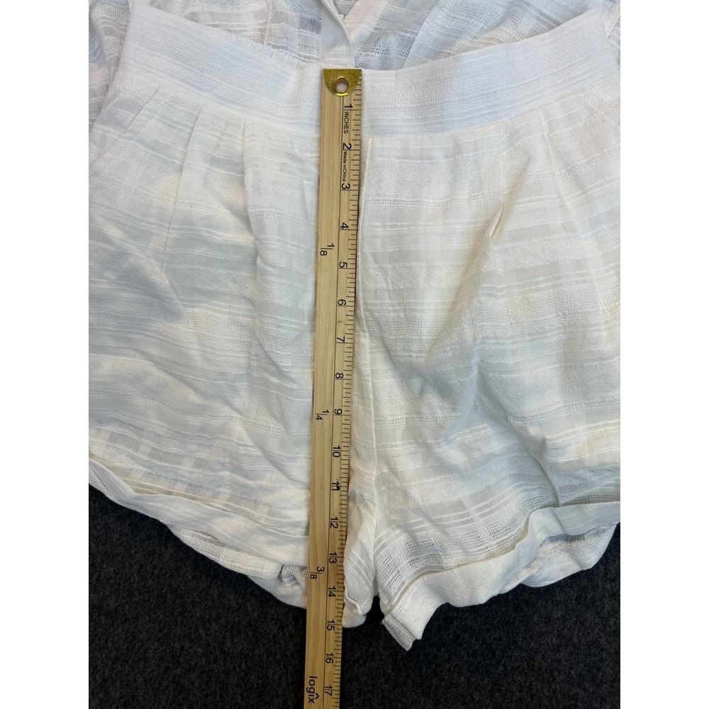 Mustard Seed White 2 Piece Cotton Textured Twist Crop Top & Shorts Set Small - Picture 6 of 16